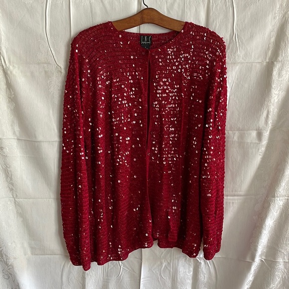 Inc 1X Red sequence sweater - Picture 1 of 4